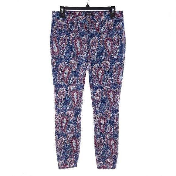 NYDJ For Chicos Floral Paisley Multicolor Skinny Ankle Liftxtuck Tech Jeans 6 - Picture 1 of 9
